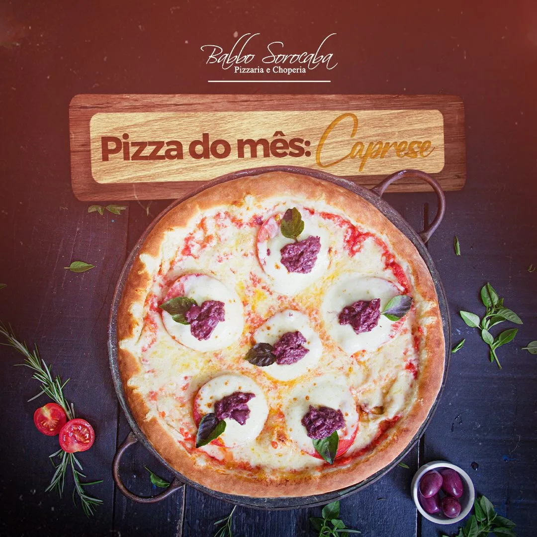 Pizza do mês Caprese — Babbo Sorocaba