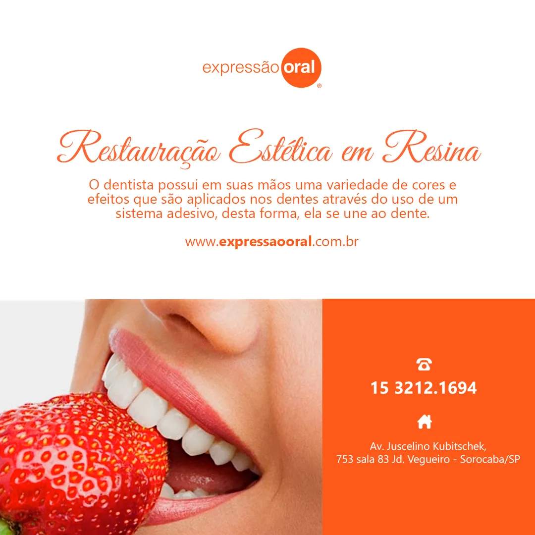 Peça sobre restauração estética em resina — Expressão Oral