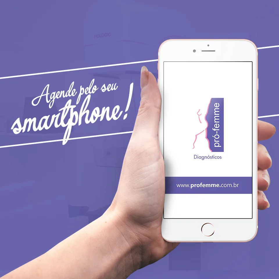 Peça "Agende pelo seu smartphone" — Pró-Femme