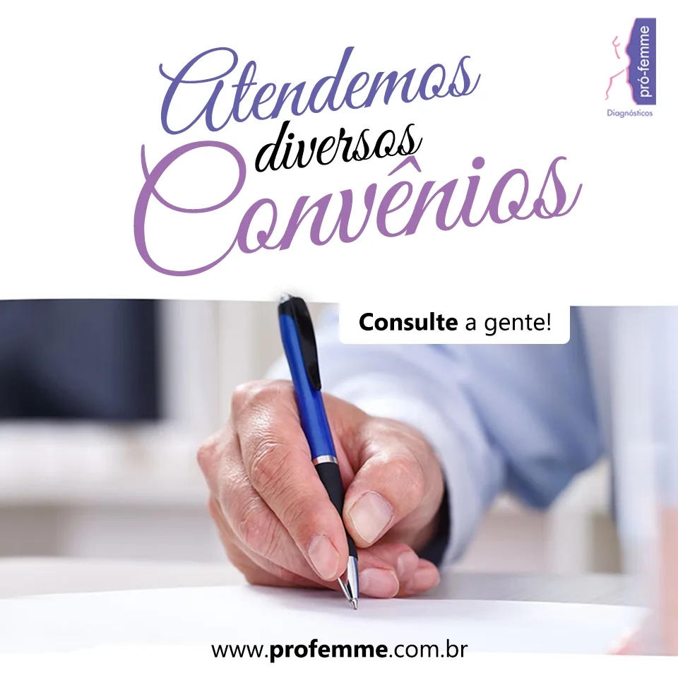 Peça "Atendemos diversos convênios" — Pró-Femme