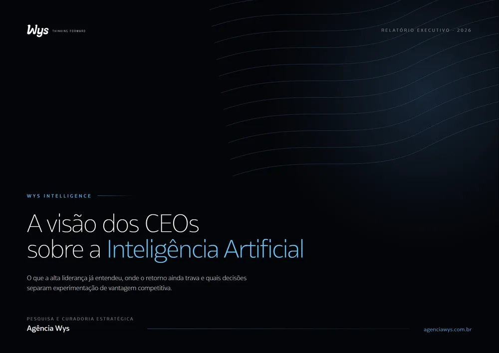 Capa do relatório WYS Intelligence: A visão dos CEOs sobre a Inteligência Artificial, edição 2026.